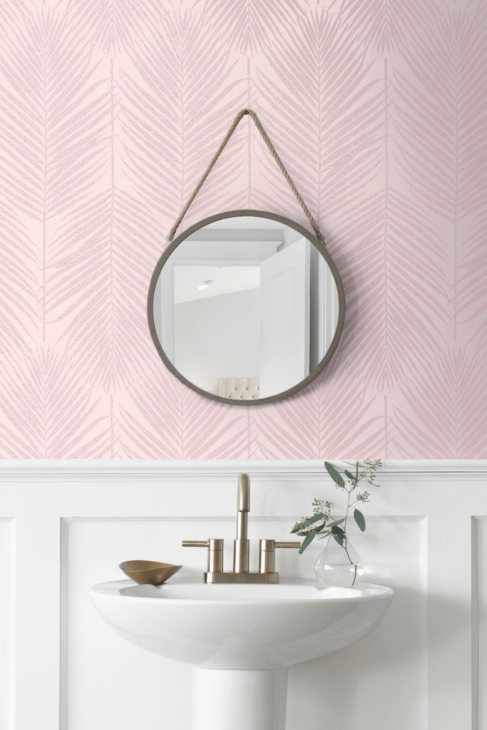 Seabrook Persei Palm Pink Wallpaper