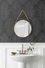 Seabrook Persei Palm Black Wallpaper