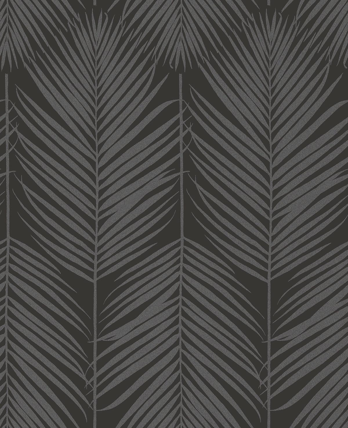 Seabrook Persei Palm Black Wallpaper