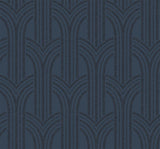 Seabrook Dco Arches Blue Lustre Wallpaper