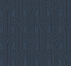 Seabrook Dco Arches Blue Lustre Wallpaper