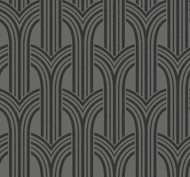Seabrook Dco Arches Pewter & Galaxy Wallpaper