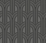 Seabrook Déco Arches Silver Wallpaper