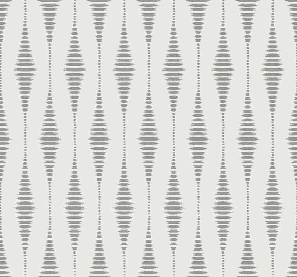 Seabrook Diamond Stripe Silver Wallpaper