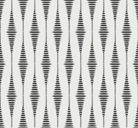 Seabrook Diamond Stripe Black Satin & Pearl Wallpaper