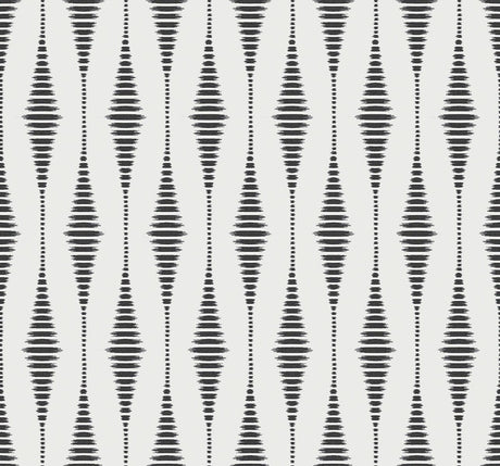 Seabrook Diamond Stripe Black Wallpaper