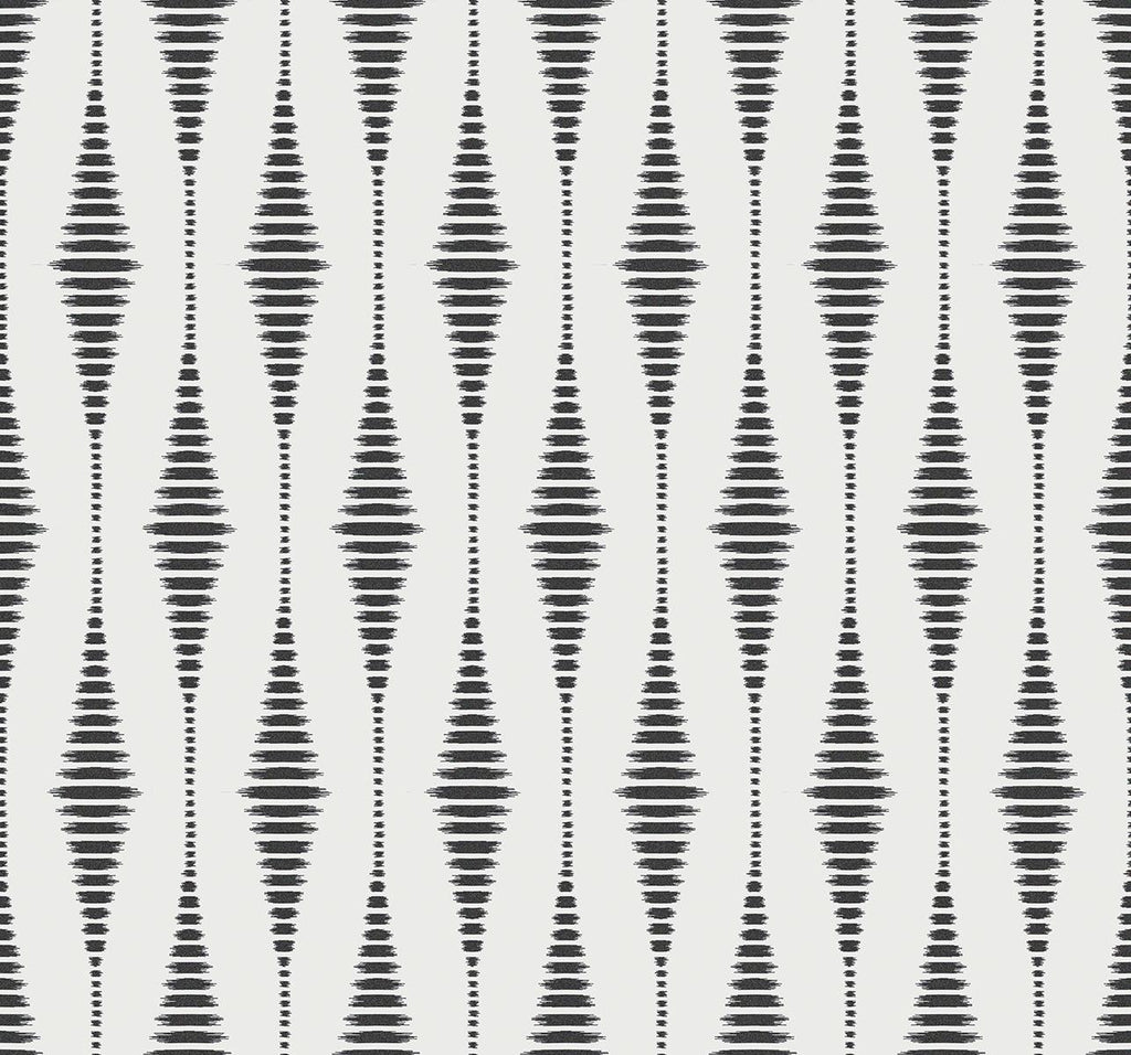 Seabrook Diamond Stripe Black Wallpaper