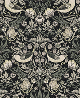 Seabrook Fragaria Garden Black Wallpaper