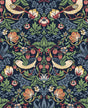 Seabrook Fragaria Garden Midnight Blue Wallpaper