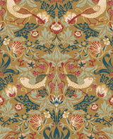 Seabrook Fragaria Garden Ochre Wallpaper