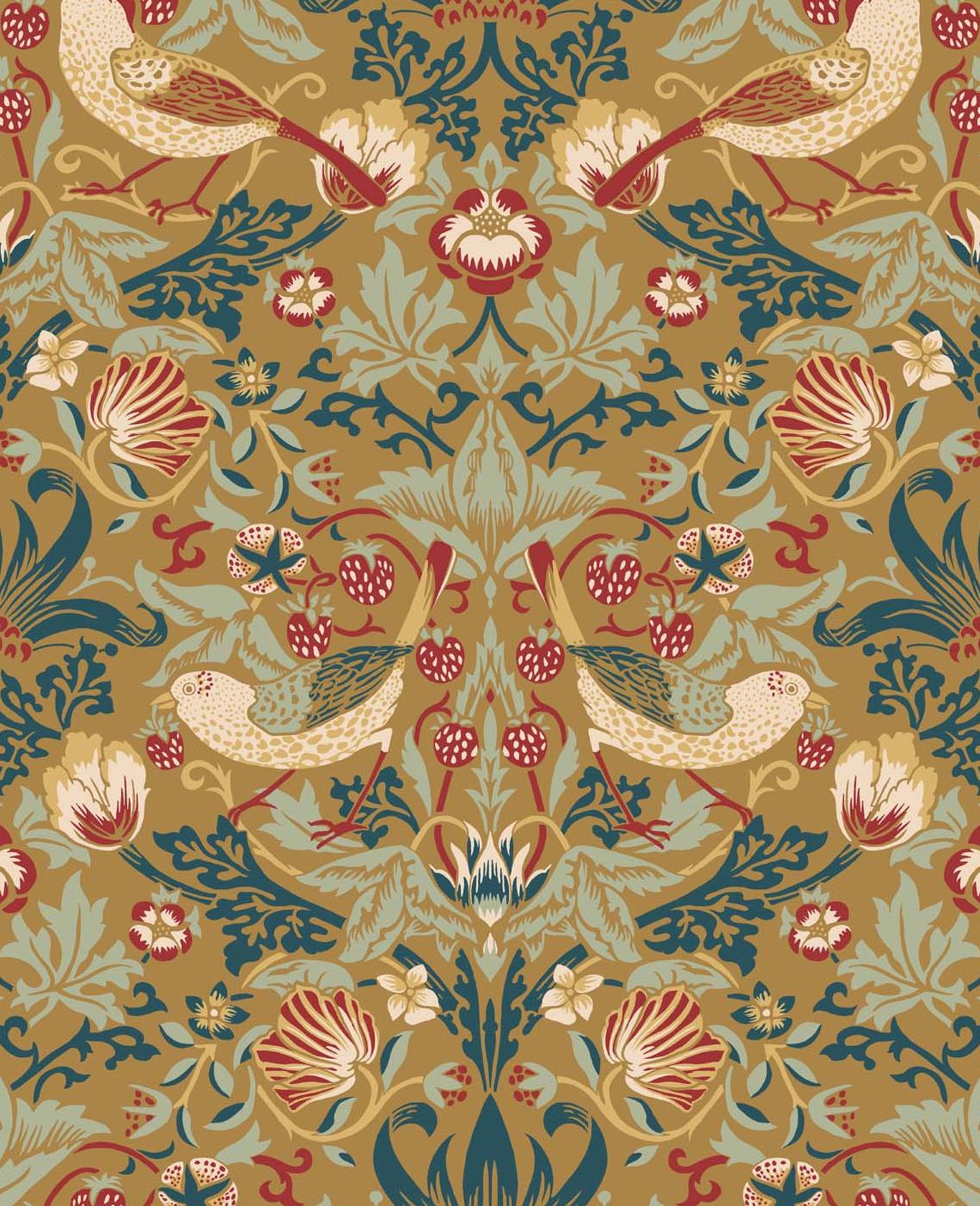 Seabrook Fragaria Garden Gold Wallpaper