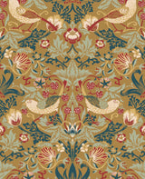 Seabrook Fragaria Garden Gold Wallpaper