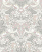 Seabrook Fragaria Garden Light Grey & Rose Petal Wallpaper
