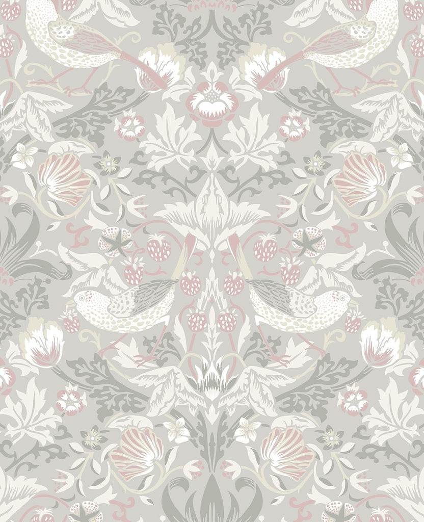 Seabrook Fragaria Garden Grey Wallpaper