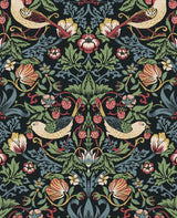 Seabrook Fragaria Garden Black Wallpaper
