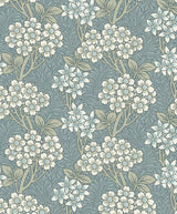 Seabrook Floral Vine Stream Blue & Sage Wallpaper