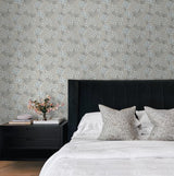 Seabrook Floral Vine Grey Wallpaper