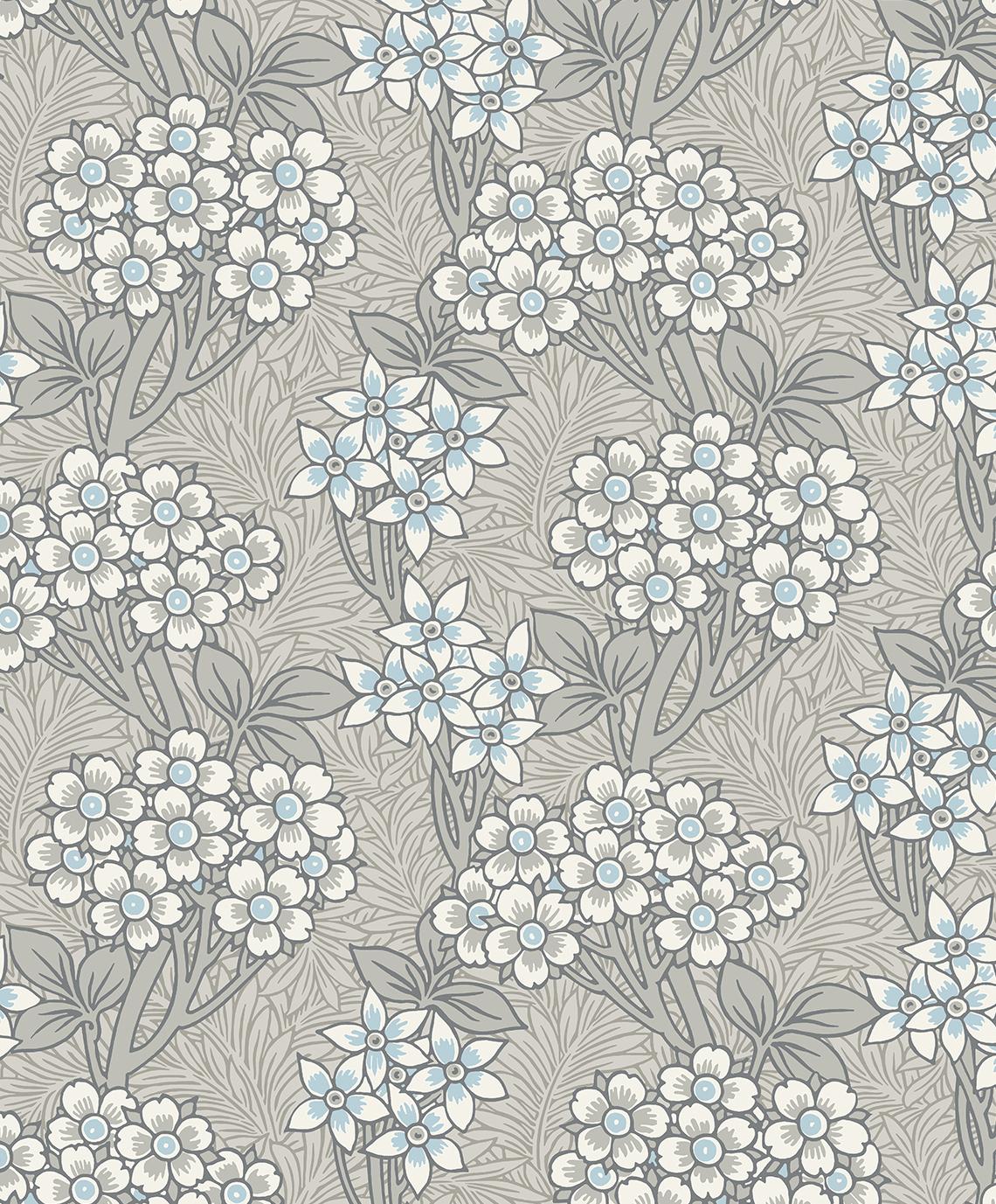Seabrook Floral Vine Grey Wallpaper
