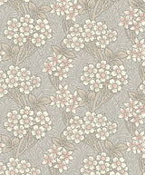 Seabrook Floral Vine Daydream Grey & Rose Petal Wallpaper