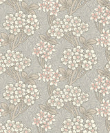 Seabrook Floral Vine Grey Wallpaper