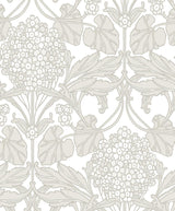 Seabrook Floral Hydrangea Pale Oak & Pearl Wallpaper