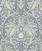 Seabrook Bird Scroll Argos Grey & Linen Wallpaper
