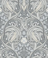 Seabrook Bird Scroll Argos Grey & Linen Wallpaper