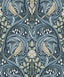 Seabrook Bird Scroll Navy & Beige Wallpaper