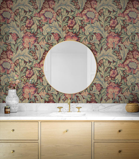 Seabrook Acanthus Garden Multicolored Wallpaper