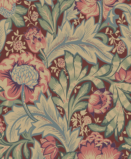 Seabrook Acanthus Garden Multicolored Wallpaper