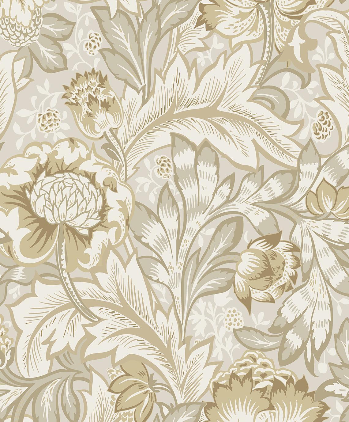 Seabrook Acanthus Garden Warm Neutral Wallpaper