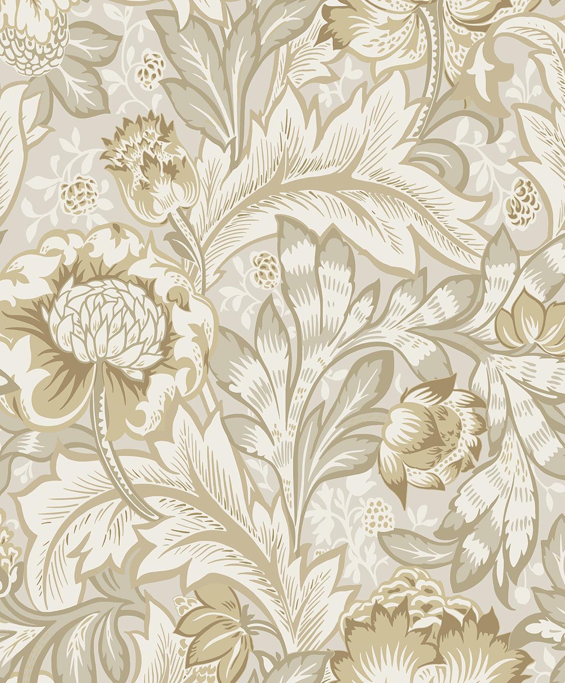 Seabrook Acanthus Garden Beige Wallpaper