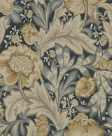 Seabrook Acanthus Garden Blue Wallpaper