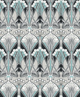Seabrook Dragonfly Damask Black Wallpaper