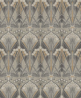 Seabrook Dragonfly Damask Bronze & Smoke Wallpaper