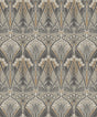 Seabrook Dragonfly Damask Bronze & Smoke Wallpaper