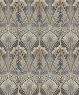 Seabrook Dragonfly Damask Grey Wallpaper