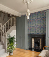 Seabrook Dragonfly Damask Multicolored Wallpaper