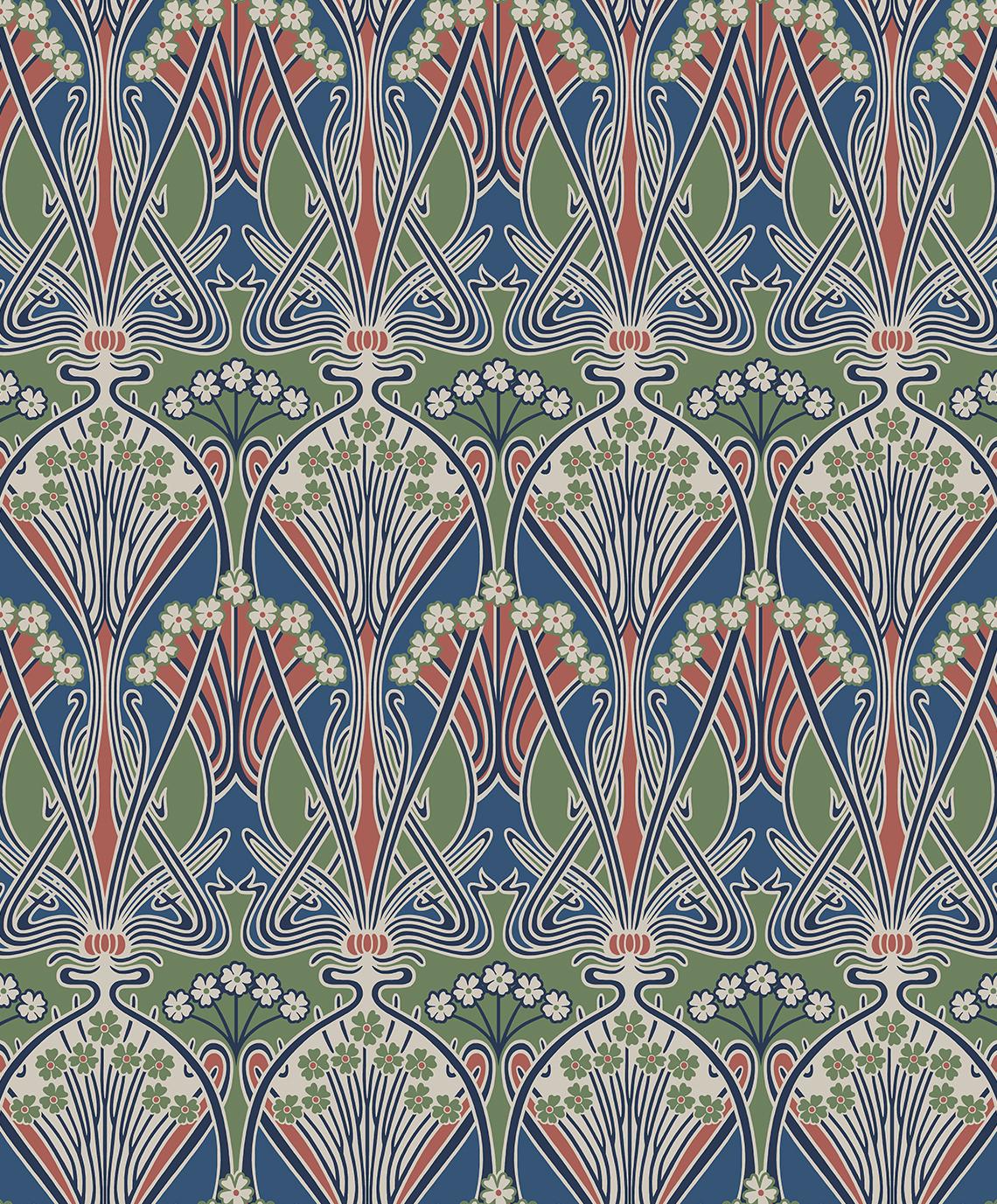 Seabrook Dragonfly Damask Multicolored Wallpaper