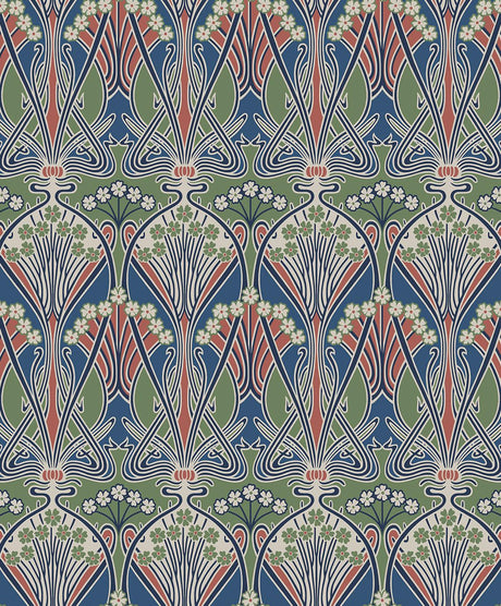 Seabrook Dragonfly Damask Multicolored Wallpaper
