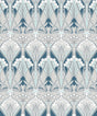Seabrook Dragonfly Damask Aegean Blue & Dewdrop Wallpaper