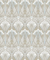 Seabrook Dragonfly Damask Soft Taupe & Blue Mist Wallpaper
