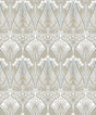 Seabrook Dragonfly Damask Soft Taupe & Blue Mist Wallpaper