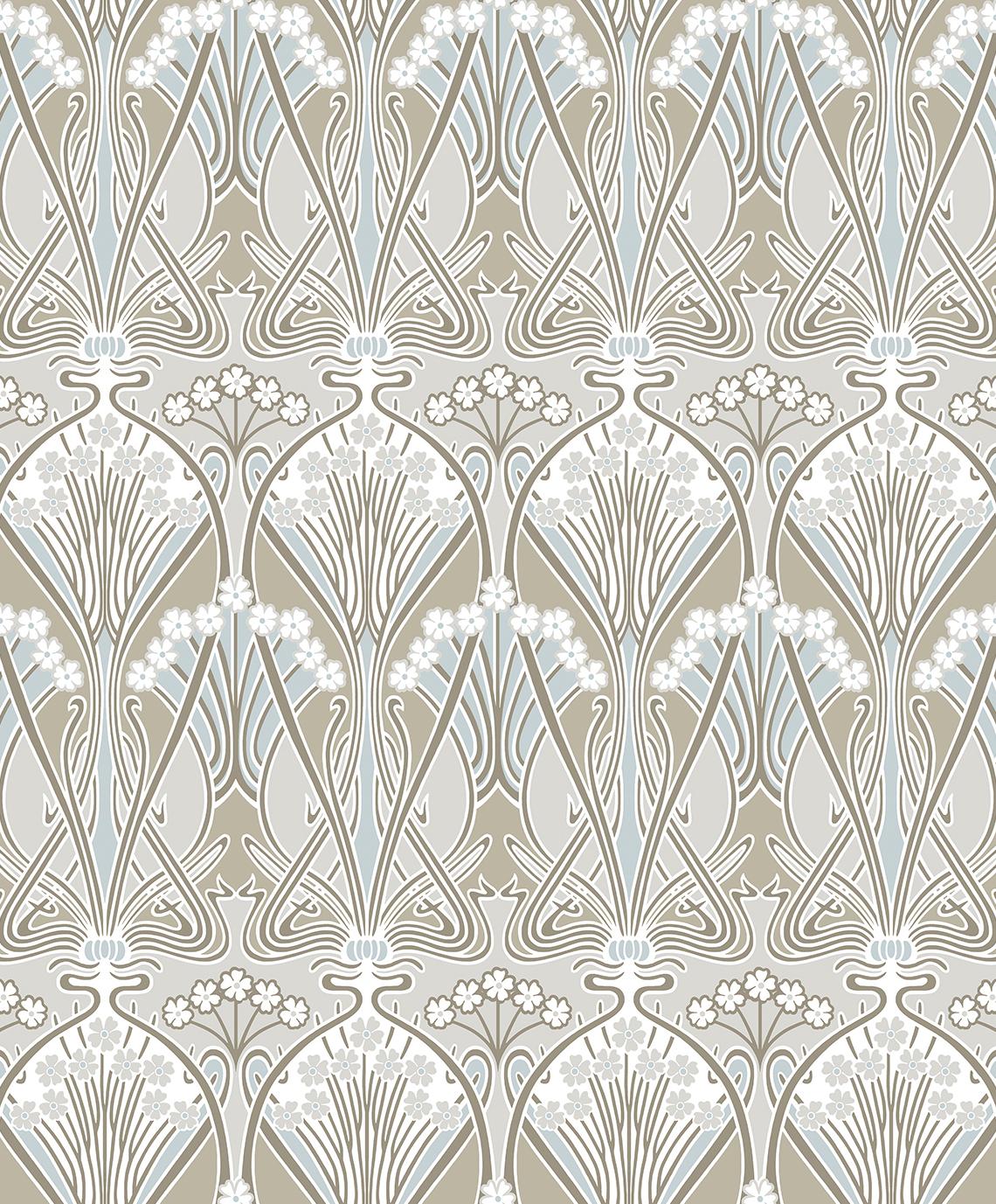 Seabrook Dragonfly Damask Beige Wallpaper