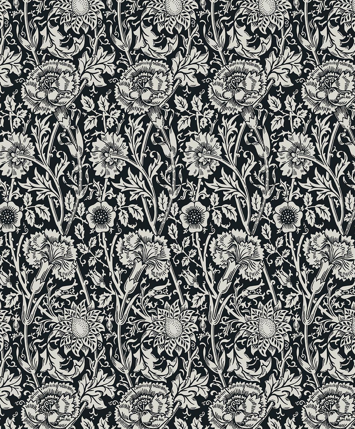 Seabrook Tonal Floral Trail Ebony Wallpaper