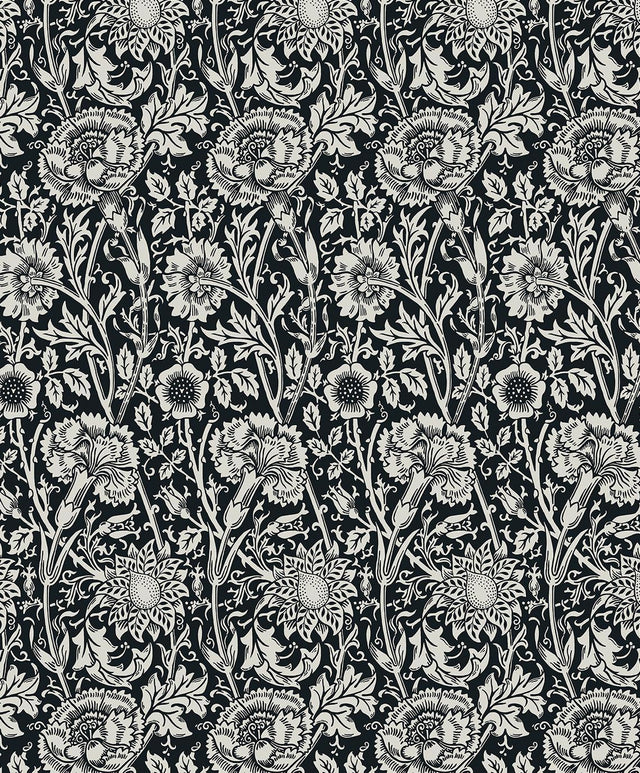 Seabrook Tonal Floral Trail Ebony Wallpaper
