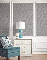 Seabrook Tonal Floral Trail Grey Wallpaper