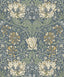 Seabrook Ogee Flora Blue Lake & French Vanilla Wallpaper