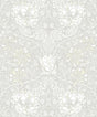 Seabrook Ogee Flora Swiss Coffee & Light Grey Wallpaper