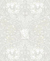 Seabrook Ogee Flora Swiss Coffee & Light Grey Wallpaper
